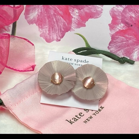 NWT KATE SPADE ♠️ POSH POPPY STATEMENT EARRINGS IN BLUSH - Picture 3 of 11